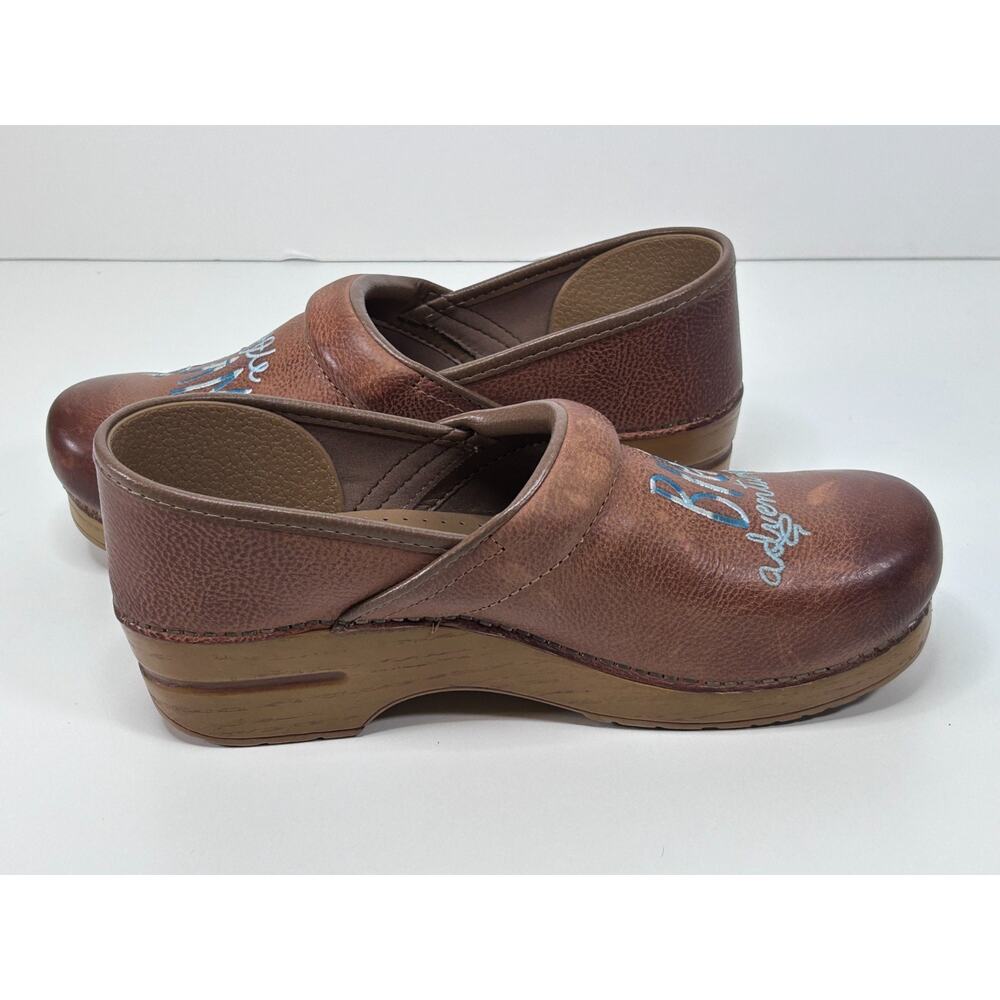Dansko Clogs Women's Shoes Brown Leather Little Dreams Big Adventures Sz 41 - Picture 6 of 10